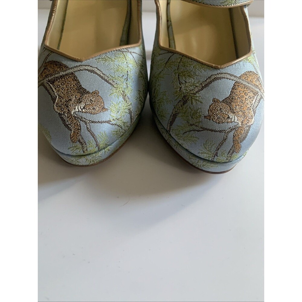 Sarah Flint X Gracie Perfect Mary Jane Platform 85 Pump Jacquard Tropics 39(8.5) - Picture 7 of 16